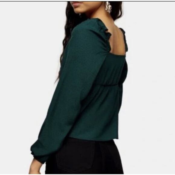 TOPSHOP POLKA DOT PRAIRIE BLOUSE SIZE 6 - Picture 2 of 8